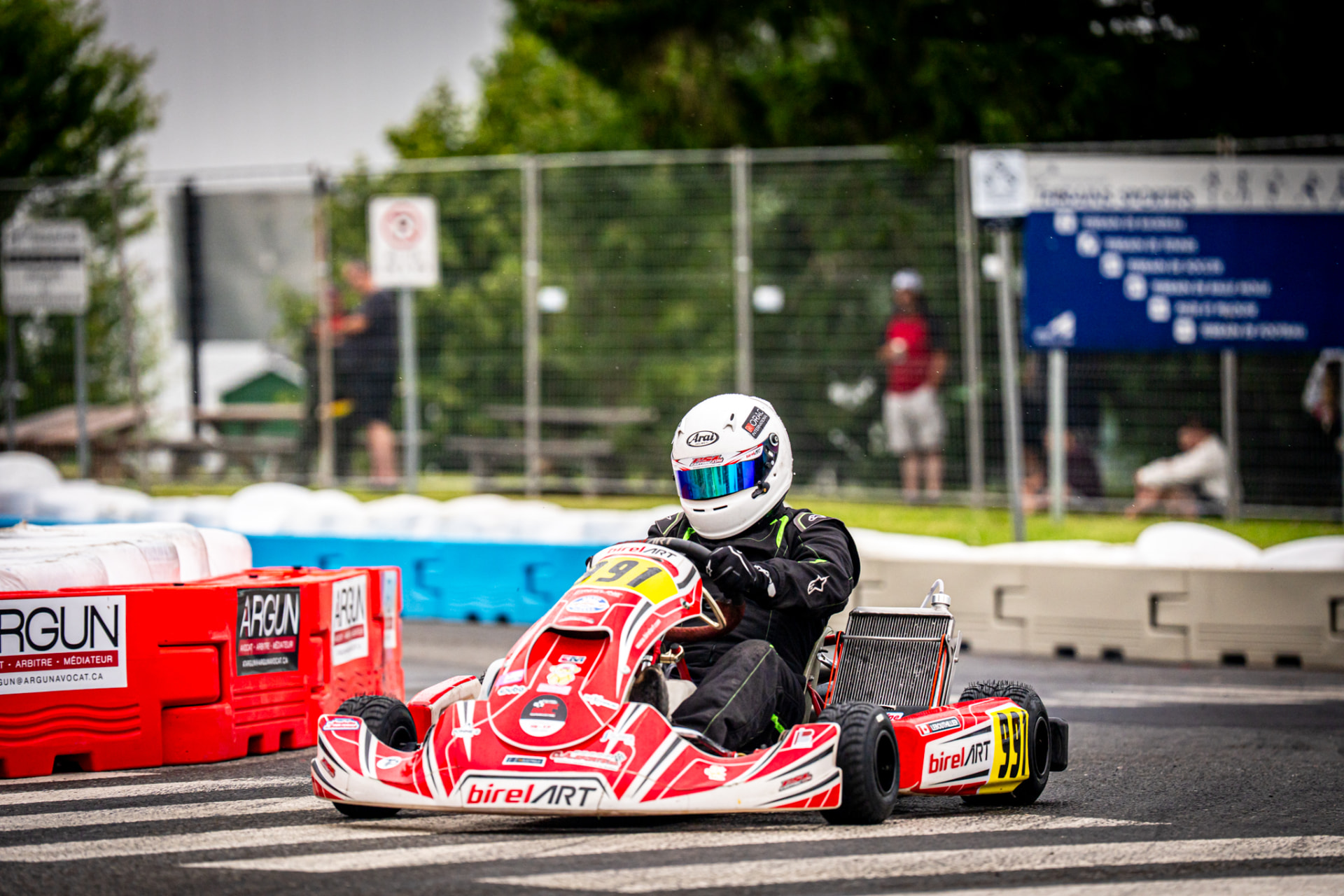 Samuel Lebouthillier en action sur son kart Birel ART #991 commandité par NORAC International au Super Karting de Rivière-du-Loup